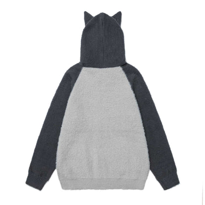Cat Jacquard Cat Ear Sweater